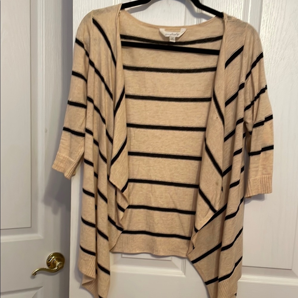 Striped Cream and Black Sweater